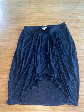 NWT Helmut Lang Black High-Low Draped Skirt Small